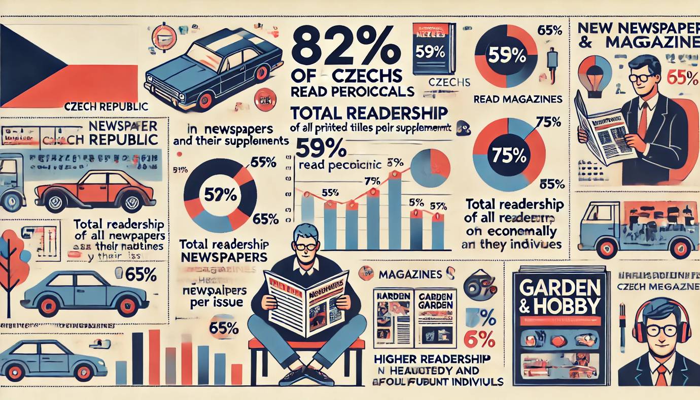 Až 82 % Čechů čte periodika